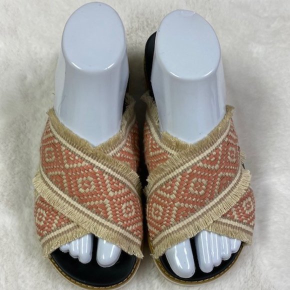 BP.‎ Booker Boho Fringe Slide Sandals, size 8 - Picture 1 of 15